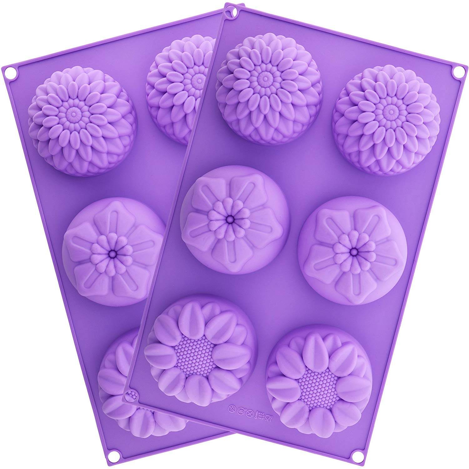 Flower Shape 6 Cavity Silicone Mold JINDEAL INC