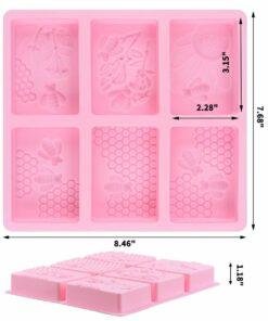 Alternative view of Vedini Silicone 6 Cavity Rectangle Honeybee Honeycomb Shape Soap Mould (100 to 110gm approx) JKB-359