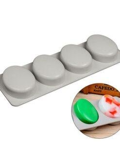 Alternative view of Vedini Silicone Soap Molds 4 Cavity Oval Shape Mould Handmade Soap Making Tools jkb-761