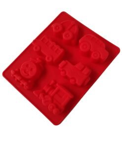 Alternative view of Vedini 6 Cavity Car Jeep Bus Thomos Train Shapes Soap Making Silicone Mould JKB-344