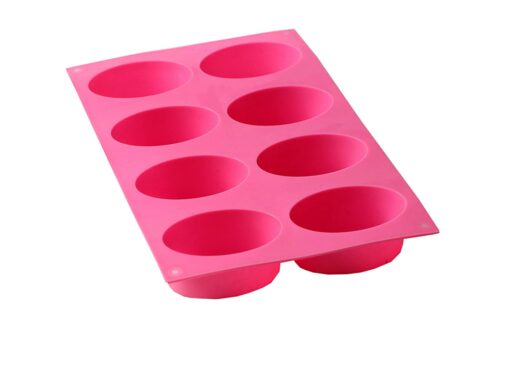 8 Cavity Oval Shape Silicone molds/Mould for Soap Candle Making 90-100 Grams appx.