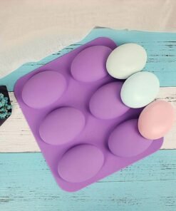 Alternative view of Vedini 6 Cavity Silicone Oval Shape Easter Mould for Soaps Chocolate Jelly Desserts All Purpose Baking Mould(Appox 85-95gm Soap) JKB-336