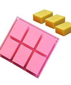 Vedini 6-Cavity Plain Rectangle Craft Soap Silicone Mold