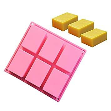 Vedini 6-Cavity Plain Rectangle Craft Soap Silicone Mold