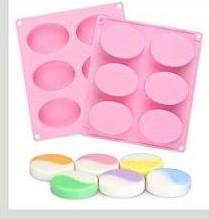 Vedini 6 Cavity Plain Oval Shape Silicone Mold