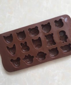 Alternative view of Vedini 15 Cavity Animal Faces Shape teady Chocolate Making Mold JKB-672