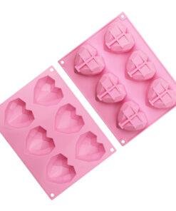 Alternative view of Vedini 6 Cavity Heart Shaped 3D Silicon Mold (35 To 47 GM APPOX) JKB-667