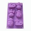 Vedini 6-Cavity Christmas snowman reindeer sleigh silicone mold for chocolates fondant cake decoration