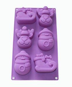 VEDINI 6 CAVITY CHRISTMAS SNOWMAN REINDEER SLEIGH SILICONE MOLD