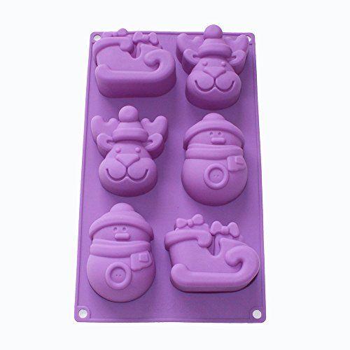 VEDINI 6 CAVITY CHRISTMAS SNOWMAN REINDEER SLEIGH SILICONE MOLD