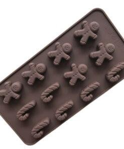 Vedini 15 Cavity Christmas Tree and Gift Box Shape Silicone Chocolate Mold