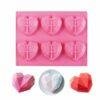 Vedini 6 Cavity Heart Shaped 3D Silicon Mold