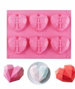 Vedini 6 Cavity Heart Shaped 3D Silicon Mold
