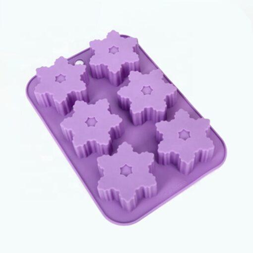 Vedini 6 cavities Snowflake Shaped Silicone Molds
