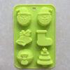 Vedini 6 Cavity Santa Claus, Christmas Tree, Bell Stocking Mold