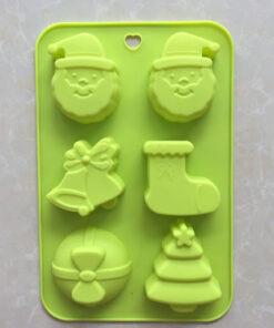 Vedini 6 Cavity Santa Claus, Christmas Tree, Bell Stocking Mold