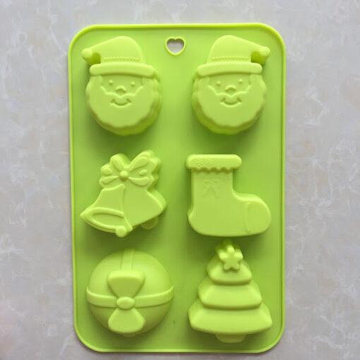Vedini 6 Cavity Santa Claus, Christmas Tree, Bell Stocking Mold
