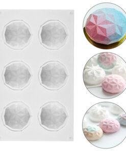Alternative view of Vedini Round 6 Holes Gear Mousse Silicone Mold Handmade Soap Mold Bath Bomb Mold Sugarcraft Soap Making Supplies Chocolate Mold JKB-192