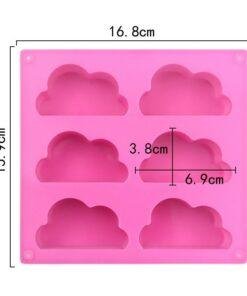 Alternative view of Vedini 6 Cavity Cloud Soap Chocolate Silicon Mold (Soap weight approx.- 70-80gm) JKB-657