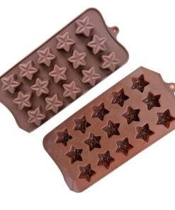 Alternative view of Vedini 15 cavity five-pointed star chocolate mold JKB-650