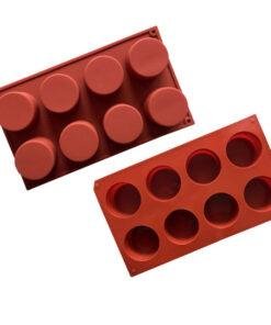 Alternative view of Vedini 8 hole Cylinder round shape soap making molds, silicone cake mold (80gm approx) JKB-318