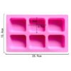 6 cavity cuboids soap silicone mold