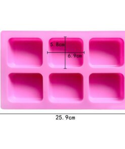 6 cavity cuboids soap silicone mold