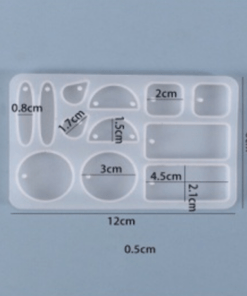 Alternative view of Vedini 12-Cavity Earring Pendant Silicone Mold - Geometric Shape - Resin, UV Resin, Epoxy, Jewelry Making 816