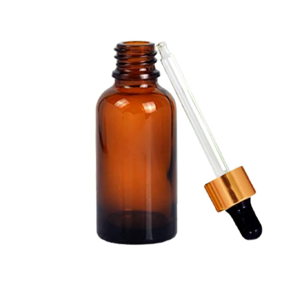 Vedini Glass Jar Bottle with Gold Color Dropper For Essential Oils