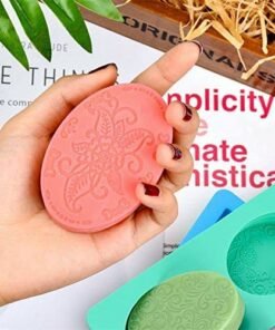 Alternative view of Vedini Oval Rectangle Flower Pattern 6 Cavity Silicone Soap Mold JKB-314