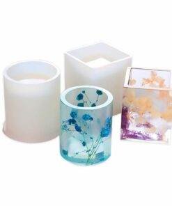 Silicone Mold Square Cylindrical High Mirror Pen Holder