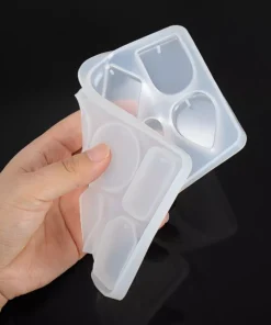 Alternative view of Vedini Ten Cavity pendant with hole Pendant round love rectangle free grinding silicone mold Transparent Silicone Mold Accessories DIY JKB-810