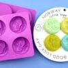 4 round double face DIY handmade soap mold