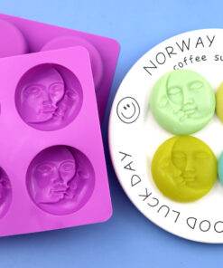 4 round double face DIY handmade soap mold