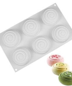 Vedini 6 Even Mousse Mould Round Spiral Pudding Dessert Mould