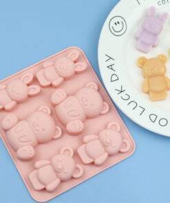Vedini 6 even rabbit bear silicone chocolate mold1