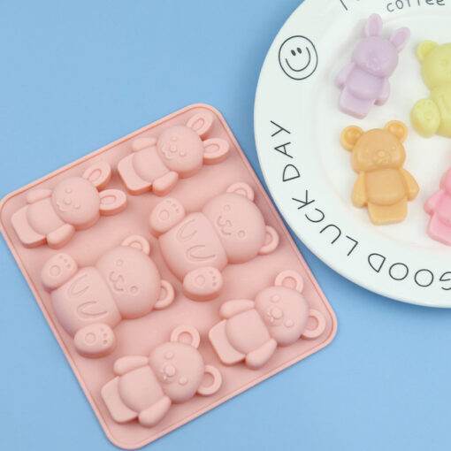 Vedini 6 even rabbit bear silicone chocolate mold1