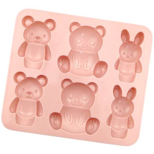 Vedini 6 even rabbit bear silicone chocolate mold1
