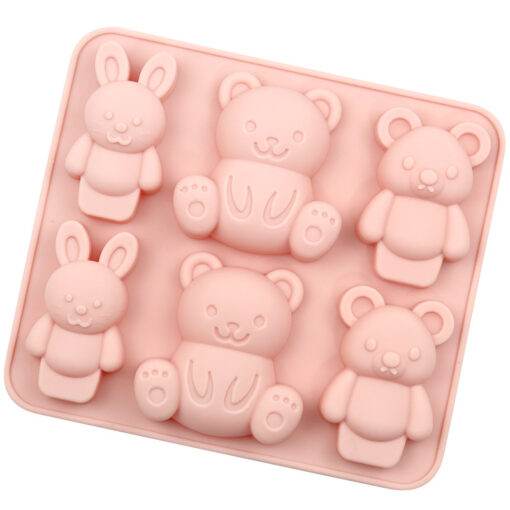 Vedini 6 even rabbit bear silicone chocolate mold2