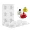 6 with oblique edge flat round mousse silicone mold