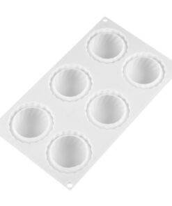 Vedini 6 with oblique edge flat round mousse silicone mold1