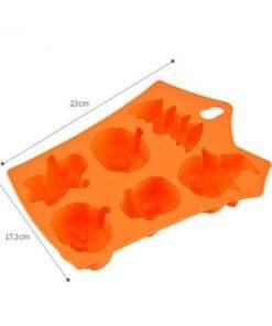 Alternative view of Vedini 6 Halloween Silicone Great for Baking, Candles, Wax Tarts or Soap Making. 6 Cavities - Pumpkin, Ghost, Bat, Skull Halloween Silicone Mold JKB-636