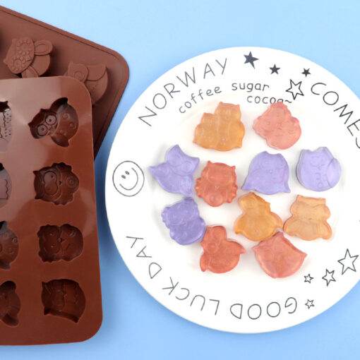 Vedini 12 owls with multiple shapes silicone chocolate mold