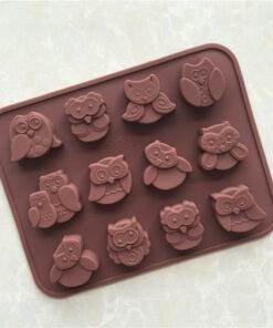 Vedini 12 owls with multiple shapes silicone chocolate mold1