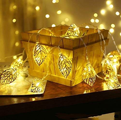 Golden Metal Leaf String Lights