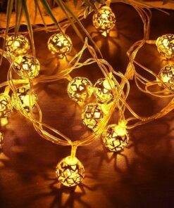 Alternative view of Golden Metal Star Ball String Indoor Decoration Lights JKB 1003