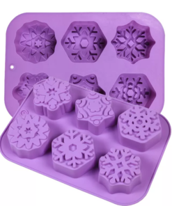 Alternative view of Vedini 6 Cavity design snowflake shape handmade molds realistic silicone soap and Candle mold JKB-307