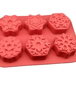 6 cavity design snowflake silicone Mold