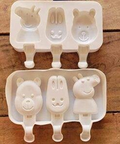 Alternative view of Vedini 3 Cavity Peppa Pig and Family Shape Silicone Popsicle and Cakesicle Molds Easy Ice Cream Bar Mould JKB-616