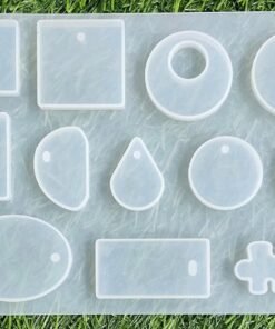 Alternative view of Vedini Pendant Silicone Mould 12 Shapes Eardrop Mold Epoxy Resin for DIY Jewelry Making, Pendant, Keychain 15cm x 11cm JKB-804